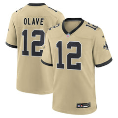 NFL New Orleans Saints Chris Olave Youth Gameday Golds Alternate Game Player Jersey