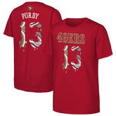 NFL San Francisco 49ers Brock Purdy Outerstuff Youth Mainliner Drip Player Name & Number T-Shirt