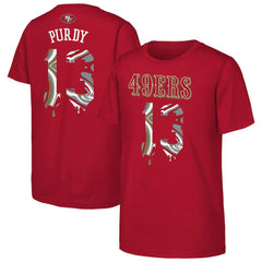 NFL San Francisco 49ers Brock Purdy Outerstuff Youth Mainliner Drip Player Name & Number T-Shirt