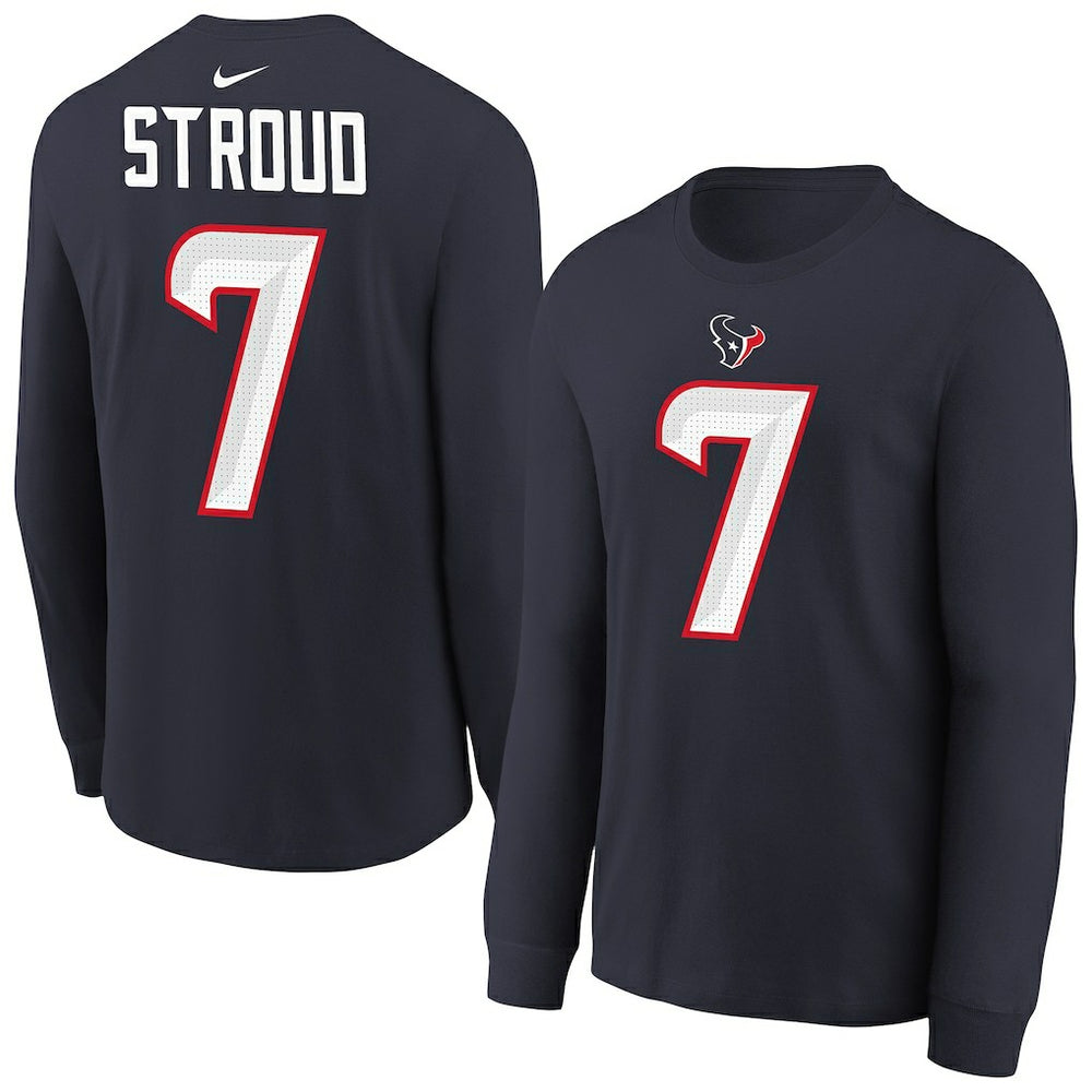 NFL Houston Texans C.J. Stroud Youth Player Name & Number Long Sleeve T-Shirt