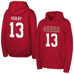 NFL San Francisco 49ers Brock Purdy Outerstuff Mainliner Player Name & Number Hoodie
