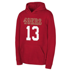 NFL San Francisco 49ers Brock Purdy Outerstuff Mainliner Player Name & Number Hoodie