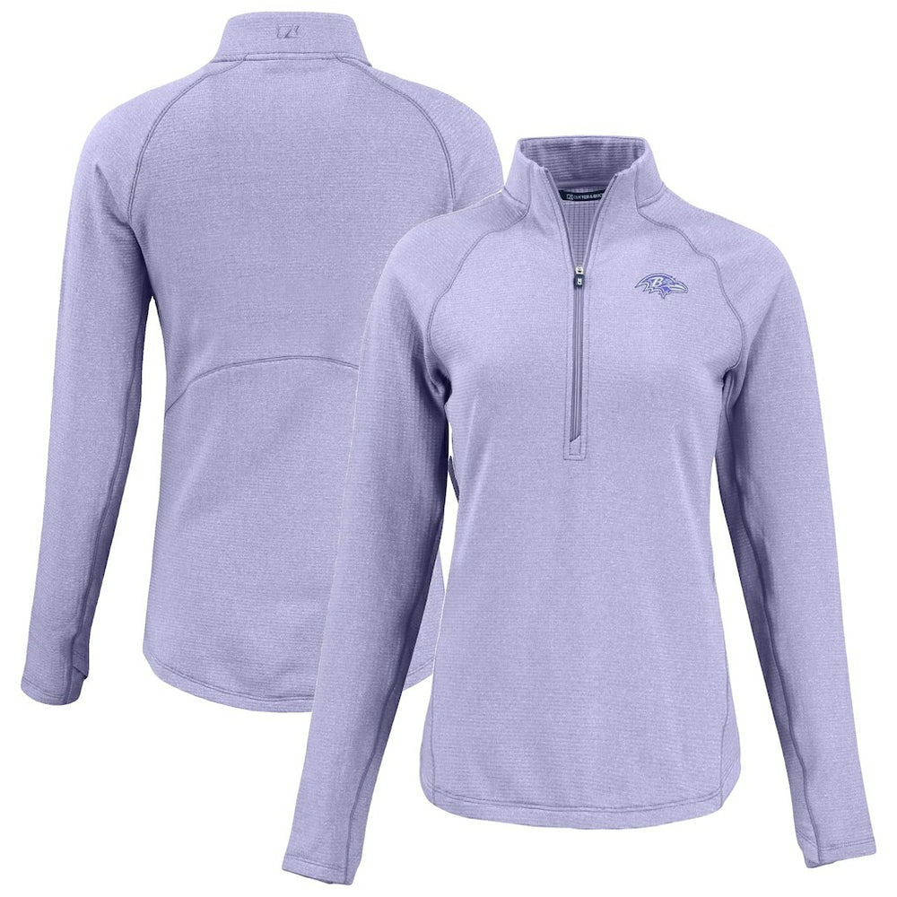 NFL Baltimore Ravens Cutter & Buck Women's Peshastin Eco Fleece Recycled Half-Zip Top