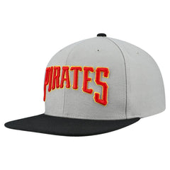 Pittsburgh Pirates Cooperstown Collection Basic Flip Snapback Hat - Gray | Mitchell & Ness