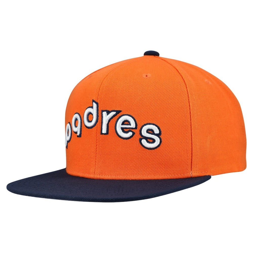 San Diego Padres Cooperstown Collection Basic Flip Snapback Hat - Orange | Mitchell & Ness