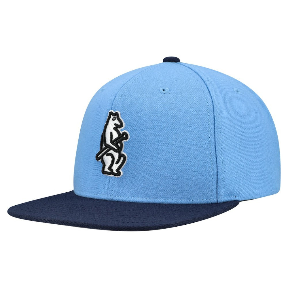 Chicago Cubs Cooperstown Collection Basic Flip Snapback Hat - Light Blue | Mitchell & Ness