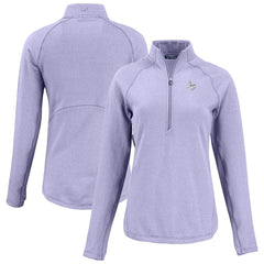 NFL Minnesota Vikings Cutter & Buck Women's Peshastin Eco Fleece Recycled Half-Zip Top