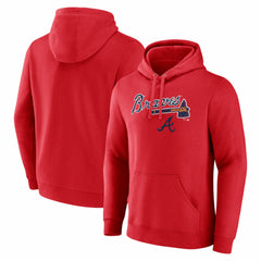 Atlanta Braves Team Lockup Pullover Hoodie - Red