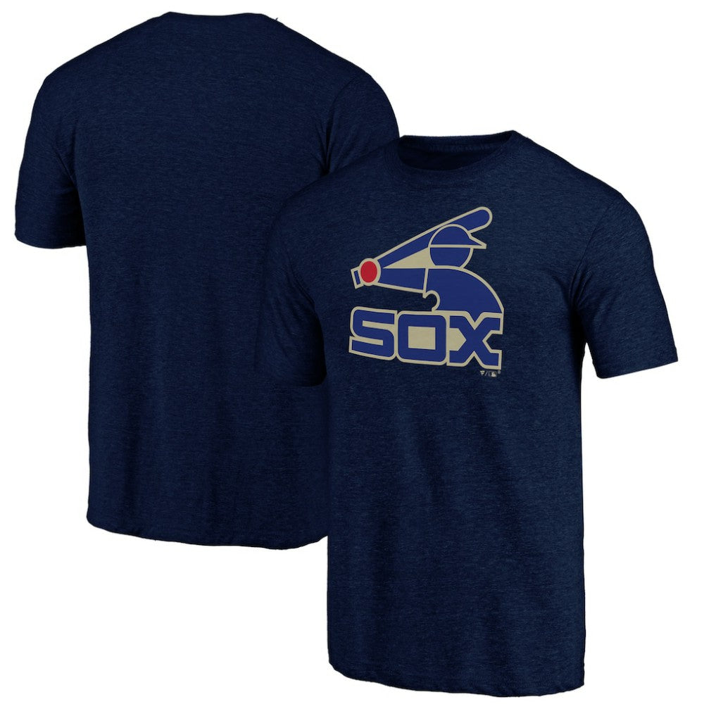 Chicago White Sox Cooperstown Official Logo Tri-Blend T-Shirt - Navy