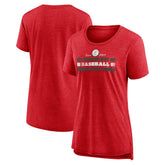Cincinnati Reds Women's Power Swing Tri-Blend T-Shirt - Red