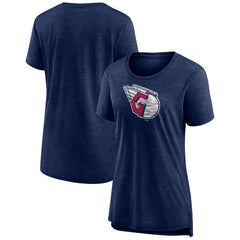 Cleveland Guardians Women's Weathered Official Logo Tri-Blend T-Shirt - Navy