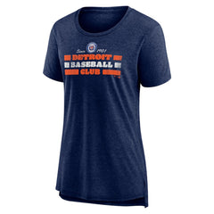 Detroit Tigers Women's Power Swing Tri-Blend T-Shirt - Navy