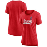 Los Angeles Angels Women's Practice Time Tri-Blend T-Shirt - Red