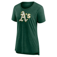 Athletics Women's Weathered Official Logo Tri-Blend T-Shirt - Green