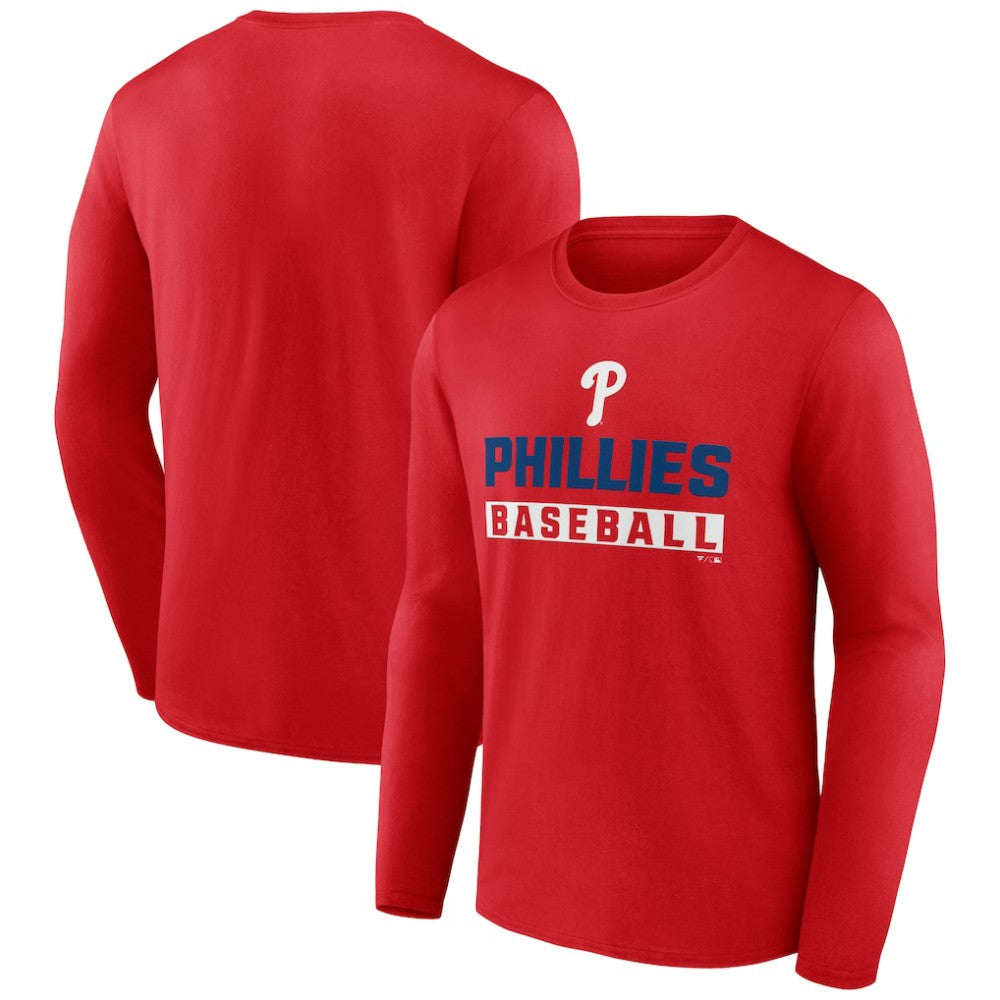 Philadelphia Phillies Let's Go Long Sleeve T-Shirt - Red