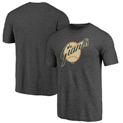 San Francisco Giants Cooperstown Official Logo Tri-Blend T-Shirt - Charcoal