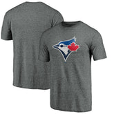Toronto Blue Jays Weathered Official Logo Tri-Blend T-Shirt - Heather Gray