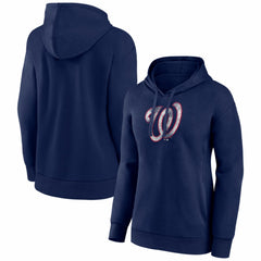Washington Nationals Women's Distressed Team Pullover Hoodie - Navy