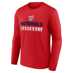 Washington Nationals Let's Go Long Sleeve T-Shirt - Red
