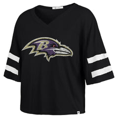 NFL Baltimore Ravens '47 Women's Premier Scout Cropped V-Neck T-Shirt