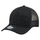 Washington Nationals City Initial 9FORTY A-Frame M-Crown Adjustable Trucker Hat - Black | New Era