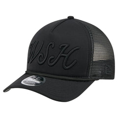 Washington Nationals City Initial 9FORTY A-Frame M-Crown Adjustable Trucker Hat - Black | New Era