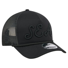Seattle Mariners City Initial 9FORTY A-Frame M-Crown Adjustable Trucker Hat - Black | New Era