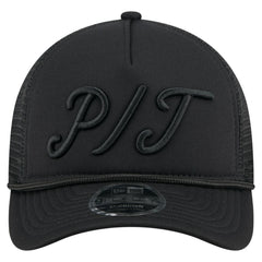 Pittsburgh Pirates City Initial 9FORTY A-Frame M-Crown Adjustable Trucker Hat - Black | New Era
