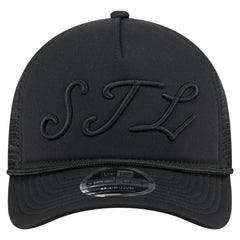 St. Louis Cardinals City Initial 9FORTY A-Frame M-Crown Adjustable Trucker Hat - Black | New Era