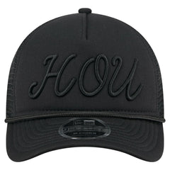 Houston Astros City Initial 9FORTY A-Frame M-Crown Adjustable Trucker Hat - Black | New Era