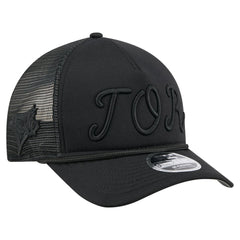 Toronto Blue Jays City Initial 9FORTY A-Frame M-Crown Adjustable Trucker Hat - Black | New Era
