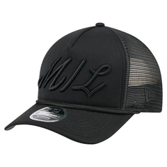 Milwaukee Brewers City Initial 9FORTY A-Frame M-Crown Adjustable Trucker Hat - Black | New Era