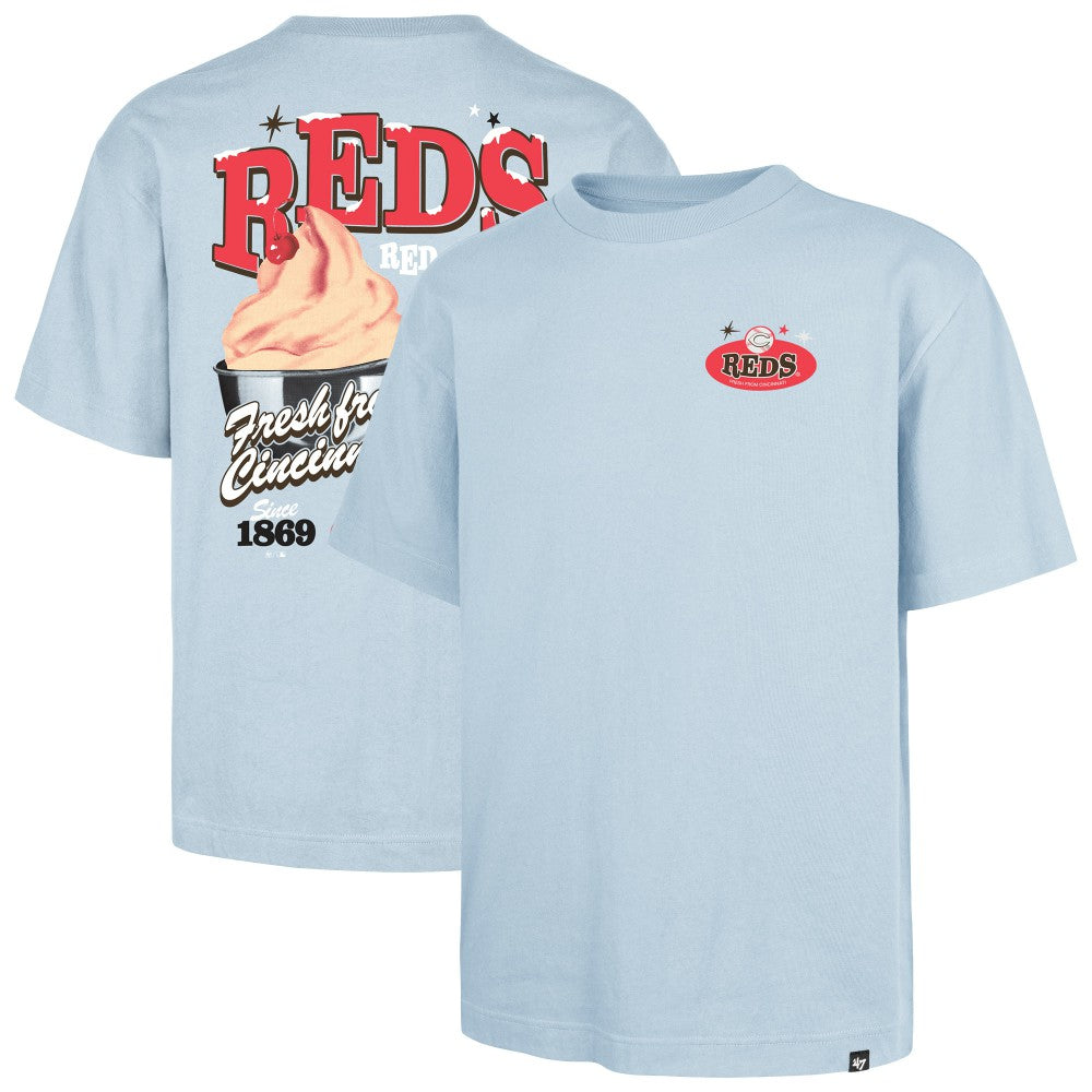 Cincinnati Reds Ice Cream Parlor Foundation T-Shirt - Light Blue | 47 brand