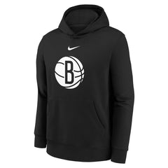 Brooklyn Nets Youth 2025/26 Club Fleece Hoodie - Black | Nike for sale