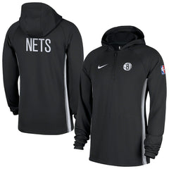 Brooklyn Nets Authentic On Court Zone Quarter-Zip Dri-FIT Hoodie Jacket - Black | Nike shop