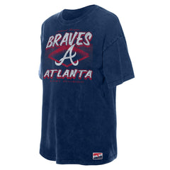 Atlanta Braves Women's Mineral Wash Oversized T-Shirt - Navy | New Era