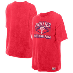 Philadelphia Phillies Women's Mineral Wash Oversized T-Shirt - Red | New Era