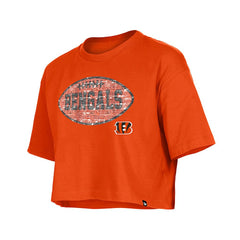 NFL Cincinnati Bengals Girl's Flip Sequin Boxy T-Shirt