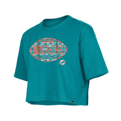 NFL Miami Dolphins Girl's Flip Sequin Boxy T-Shirt