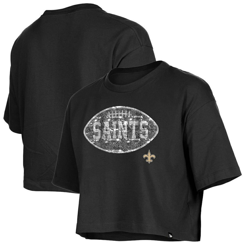 NFL New Orleans Saints Girl's Flip Sequin Boxy T-Shirt
