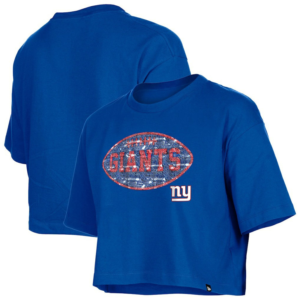 NFL New York Giants Girl's Flip Sequin Boxy T-Shirt