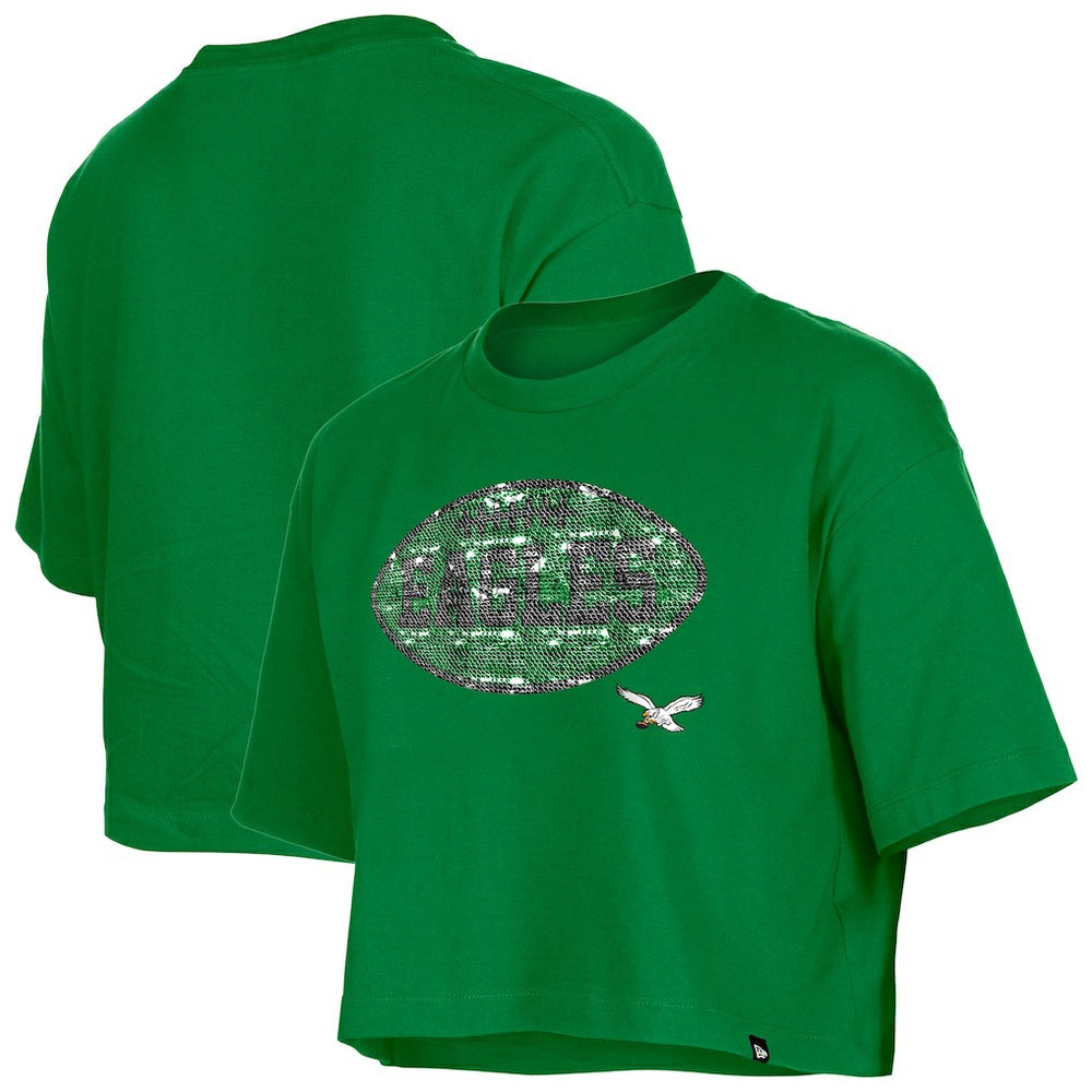 NFL Philadelphia Eagles Girl's Flip Sequin Boxy T-Shirt
