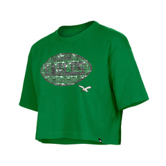 NFL Philadelphia Eagles Girl's Flip Sequin Boxy T-Shirt