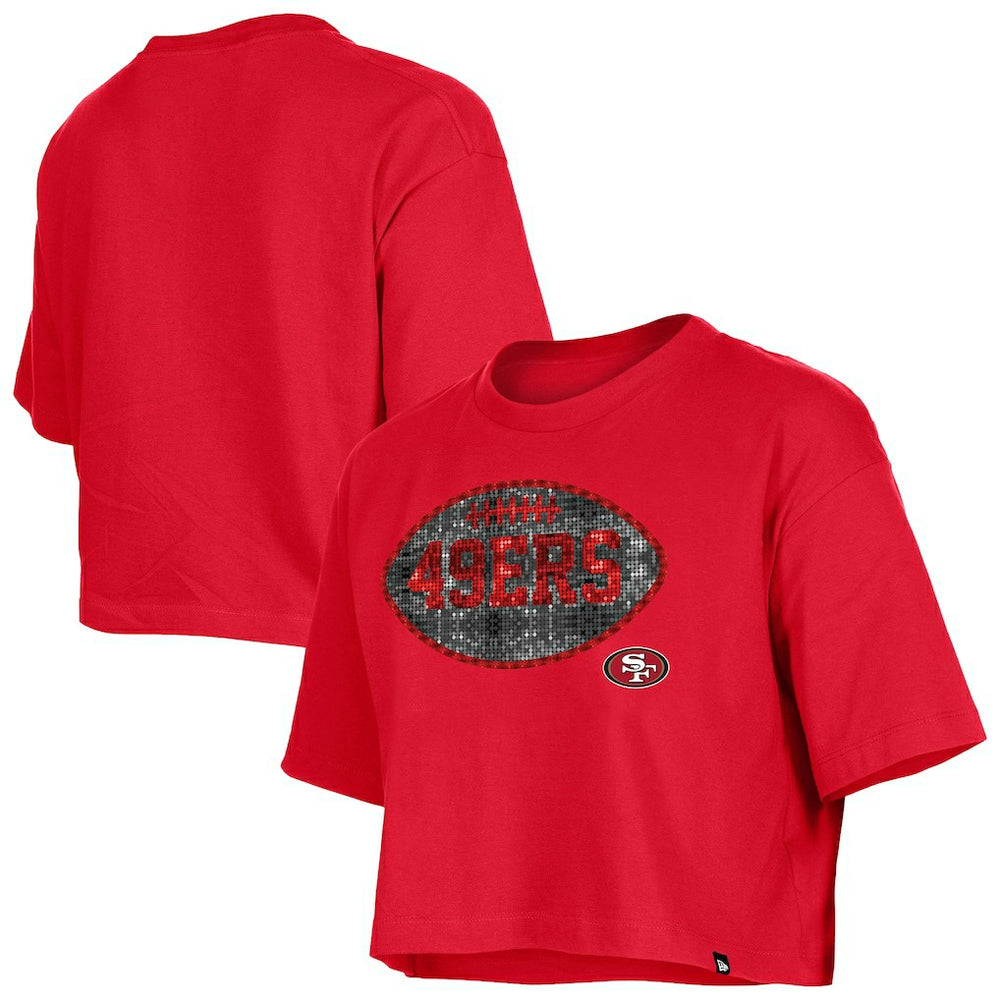 NFL San Francisco 49ers Girl's Flip Sequin Boxy T-Shirt