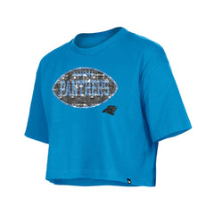 NFL Carolina Panthers Girl's Flip Sequin Boxy T-Shirt