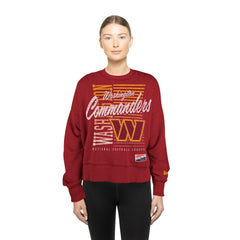 NFL Washington Commanders Women's Oversized Throwback Mineral Wash Crew Neck Sweatshirt