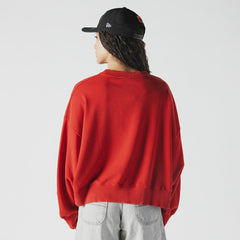 NFL San Francisco 49ers Women's Oversized Throwback Mineral Wash Crew Neck Sweatshirt