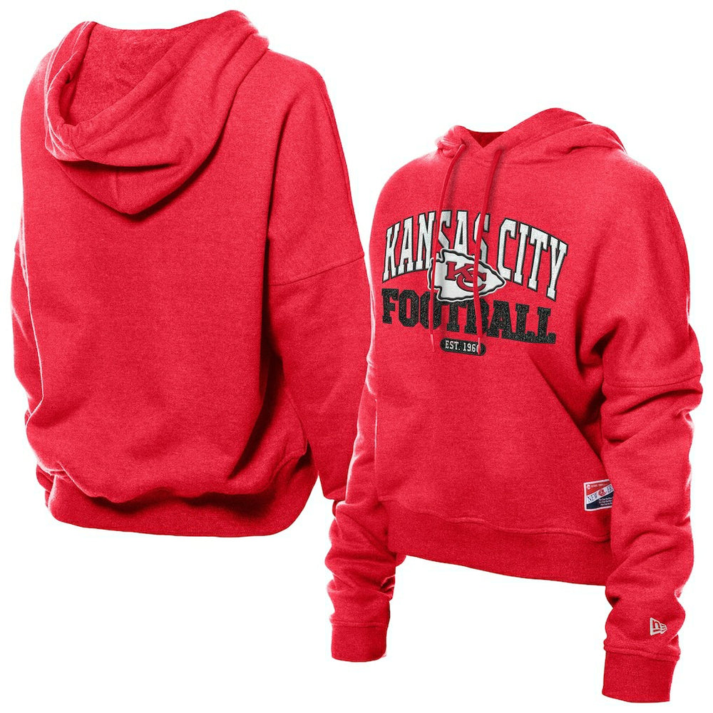 NFL Kansas City Chiefs Women's Throwback Boxy Hoodie Sweatshirt