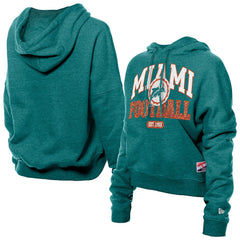 NFL Miami Dolphins Women's Throwback Boxy Hoodie Sweatshirt
