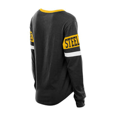NFL Pittsburgh Steelers Women's Throwback Lace-Up Long-Sleeve T-Shirt